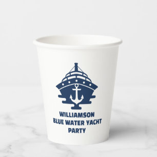 Vasos De Papel Fiesta de barco de ancla náutica personalizada