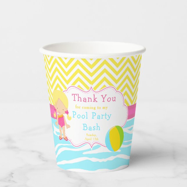 Vasos De Papel Fiesta de Bash Fiesta Chica de Blona (Anverso)