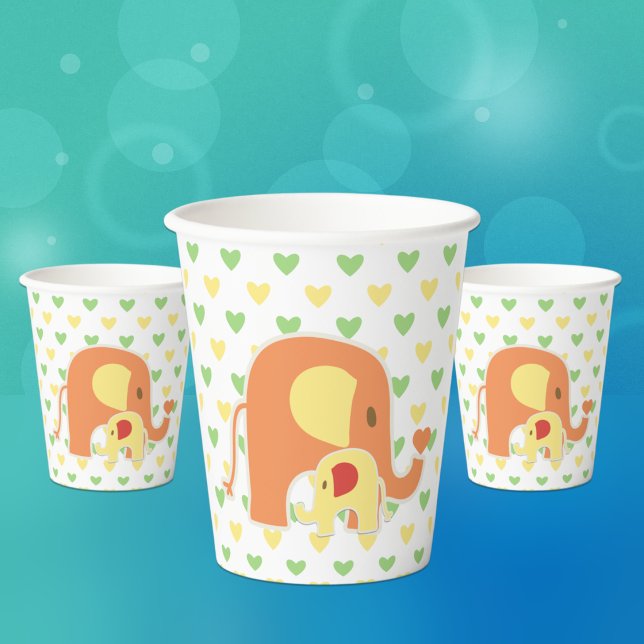 Vasos De Papel Fiesta de bebé de elefante sin distinción de géner (Subido por el creador)
