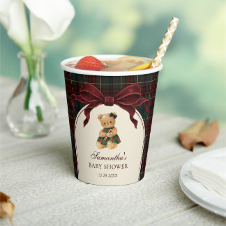 Vasos De Papel Fiesta de Bebé de Navidad de Oso de Peluche con La