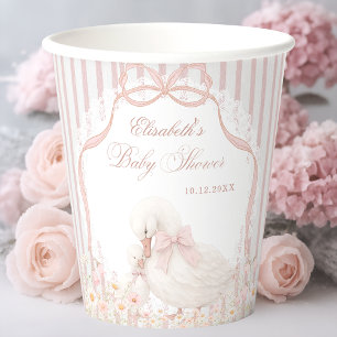 Vasos De Papel Fiesta de Bebé Encaje Flor Silvestre Ganso