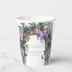 Vasos De Papel Fiesta de Bebé Neutral en Género: Moras y Wisteria