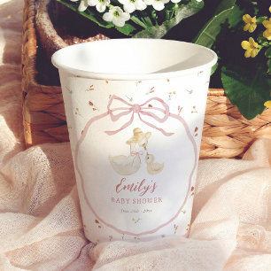 Vasos De Papel Fiesta de Bebé Silly Goose Wildflower Preppy