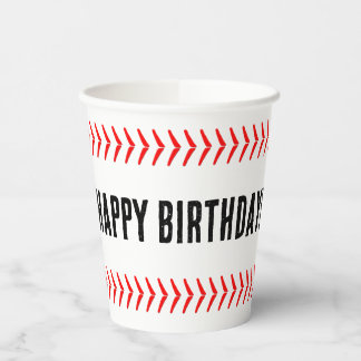 Vasos De Papel Fiesta de béisbol Personalizado Texto personalizad
