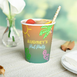 Vasos De Papel Fiesta de billar Neon