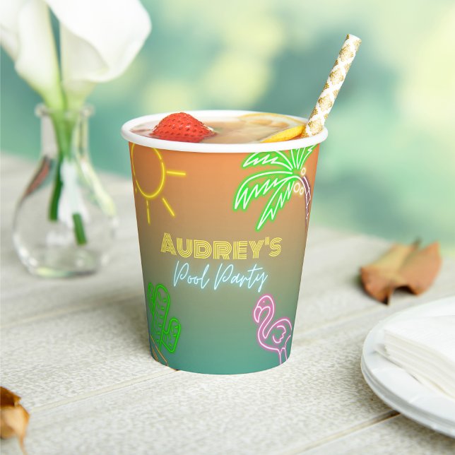 Vasos De Papel Fiesta de billar Neon (Subido por el creador)