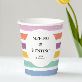 Vasos De Papel Fiesta de caza de huevos de pascua colorida y pers