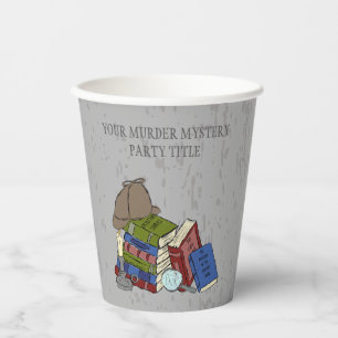 Vasos De Papel Fiesta de cena de misterio literario asesinato