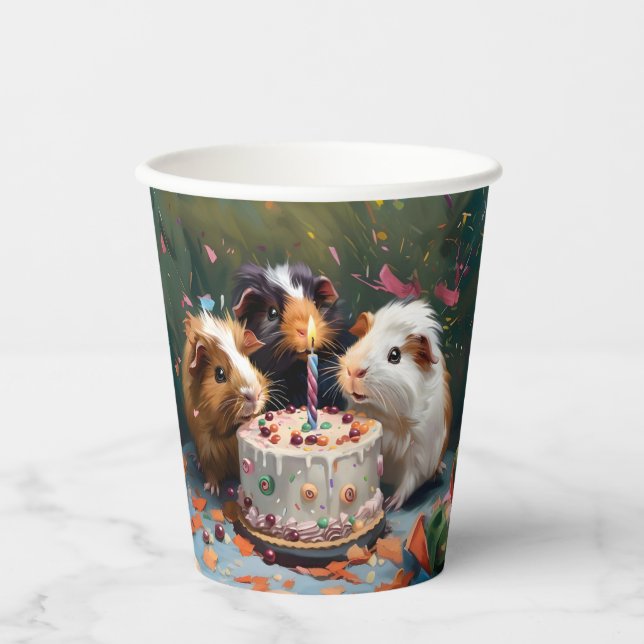 Vasos De Papel Fiesta de Cerdos de Guinea (Anverso)