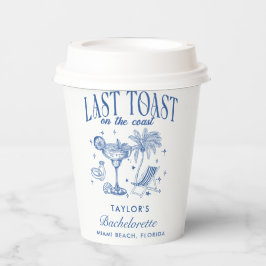 Vasos De Papel Fiesta de cóctel moderna de soltera costera azul