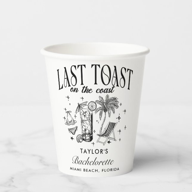 Vasos De Papel Fiesta de cócteles moderna para soltera costera Ne (Anverso)