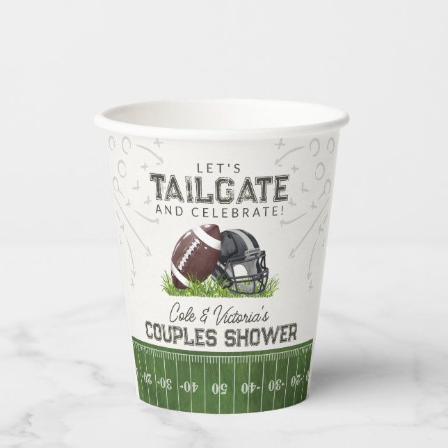 Vasos De Papel Fiesta de cola de fútbol y ducha de celebración pa (Anverso)