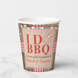 Vasos De Papel Fiesta de compromiso Rustic I Do BBQ para parejas