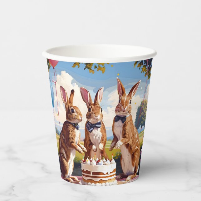 Vasos De Papel Fiesta de conejos (Anverso)