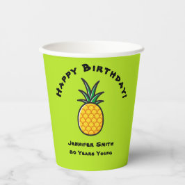 Vasos De Papel Fiesta de Cuadros de Papel Tropical Personalizados