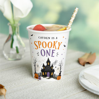 Vasos De Papel Fiesta de cumpleaños 1 Spooky One Halloween