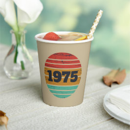 Vasos De Papel Fiesta de cumpleaños 50 vintage personalizada