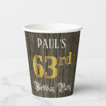 Fiesta de cumpleaños 63 — Luces de Faux Gold y Fau