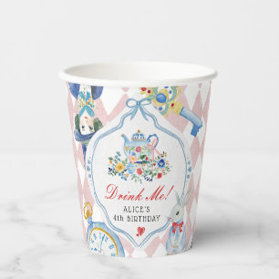 Vasos De Papel Fiesta de cumpleaños 'Bébeme' de Alicia en el País