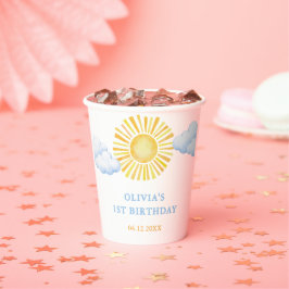 Vasos De Papel Fiesta de Cumpleaños Boho Sunshine