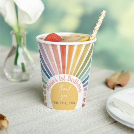Vasos De Papel Fiesta de Cumpleaños Boho Sunshine