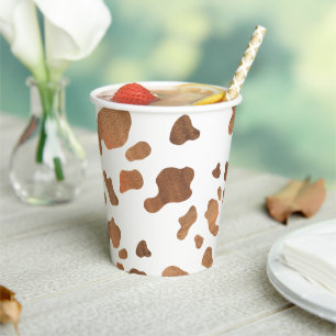 Vasos De Papel Fiesta de Cumpleaños con Estampado de Vaca