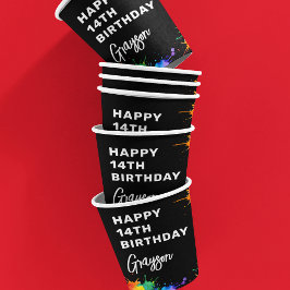 Vasos De Papel Fiesta de cumpleaños con fotos de paintball