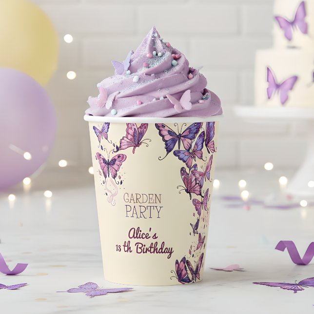 Vasos De Papel Fiesta de cumpleaños con mariposas (Subido por el creador)