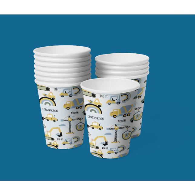 Vasos De Papel Fiesta de cumpleaños con tema de construcción ador (Subido por el creador)