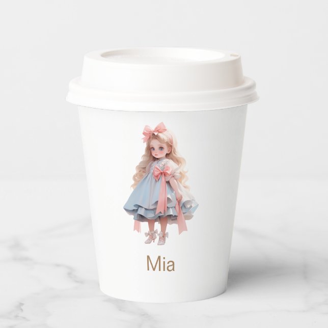 Vasos De Papel Fiesta de cumpleaños con vestimenta personalizada (Anverso)