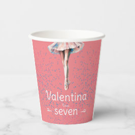 Vasos De Papel Fiesta de Cumpleaños de Bailarina con Tutú Rosa Pa