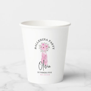 Vasos De Papel Fiesta de cumpleaños de Ballerina Adorable Rosa