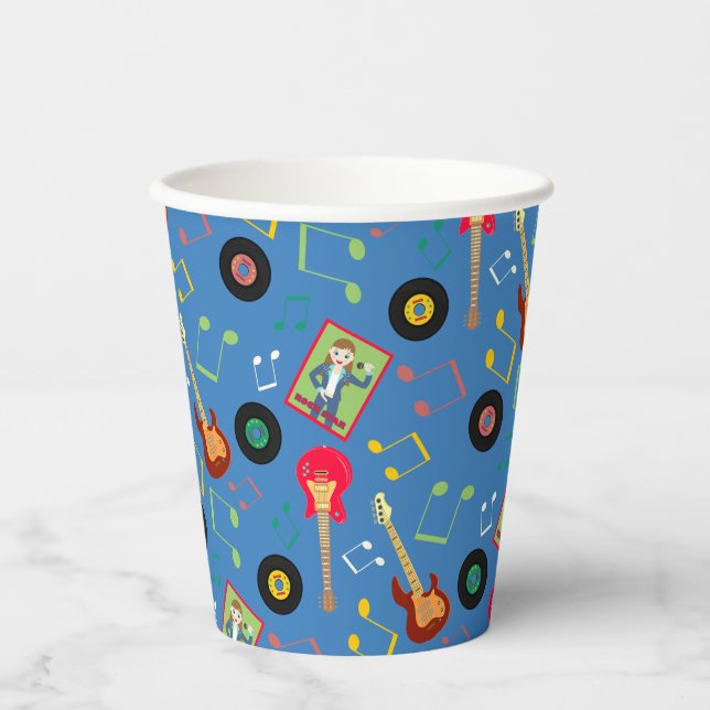 Vasos De Papel Fiesta de cumpleaños de banda de Chica estrella de (Anverso)