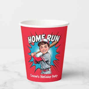 Vasos De Papel Fiesta de Cumpleaños de Béisbol Niño de Jonrón
