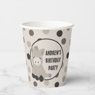 Vasos De Papel Fiesta de cumpleaños de burro para bebé