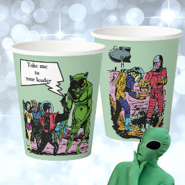 Vasos De Papel Fiesta de cumpleaños de ciencia ficción Alien Sci-