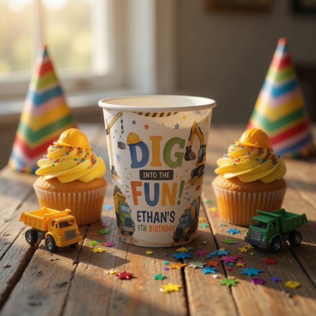 Vasos De Papel Fiesta de Cumpleaños de Construcción Divertida (Subido por el creador)