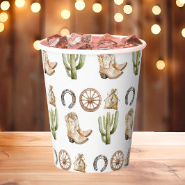 Vasos De Papel Fiesta de cumpleaños de Cowboy