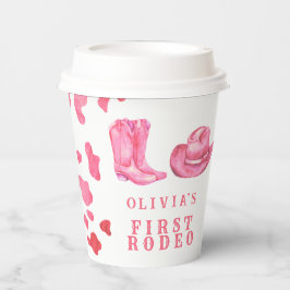 Vasos De Papel Fiesta de cumpleaños de Cowgirl Western First Rode