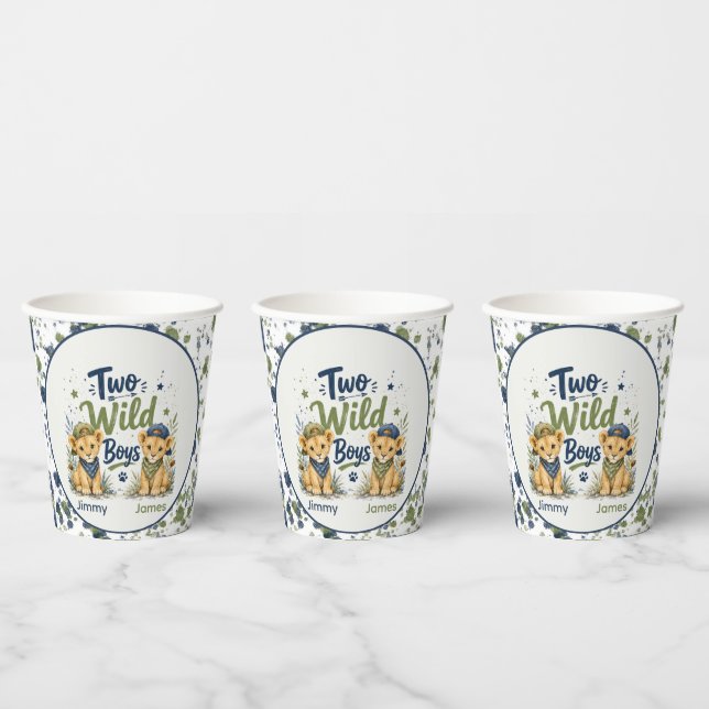 Vasos De Papel Fiesta de Cumpleaños de Dos Niños Salvajes (Multi)