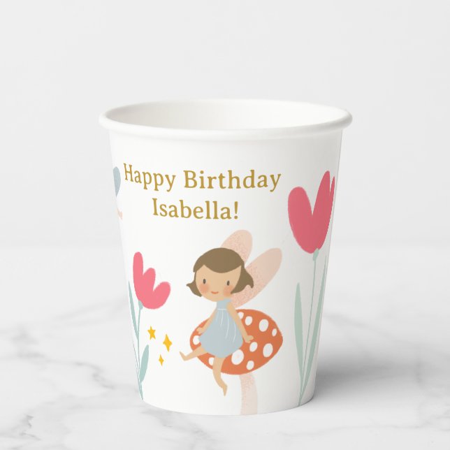 Vasos De Papel Fiesta de cumpleaños de Fe Mágica (Reverso )