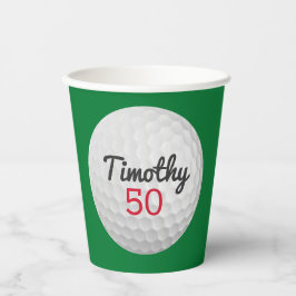 Vasos De Papel Fiesta de cumpleaños de Golf Ball - 50 o otro año