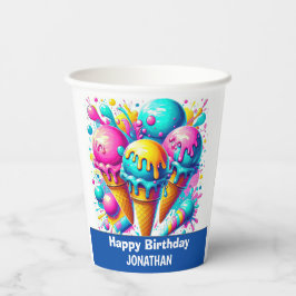 Vasos De Papel fiesta de cumpleaños de helados