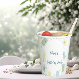 Vasos De Papel Fiesta de cumpleaños de Ice Cream Scoop Confetti