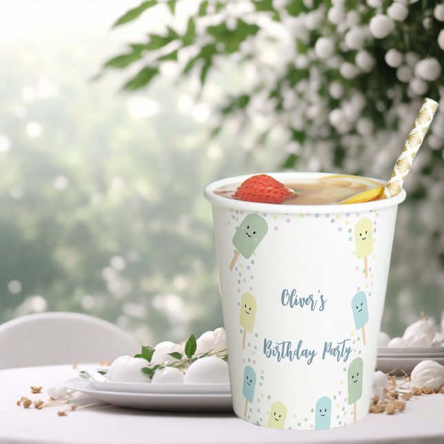 Vasos De Papel Fiesta de cumpleaños de Ice Cream Scoop Confetti (Subido por el creador)