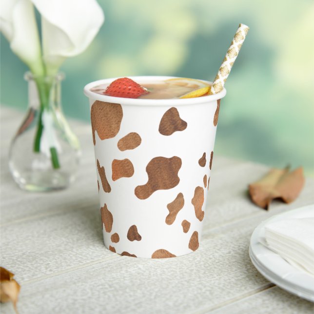 Vasos De Papel Fiesta de cumpleaños de impresión de vacas (in situ)