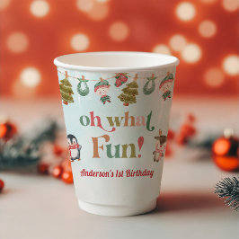 Vasos De Papel Fiesta de cumpleaños de invierno para navidades