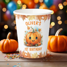 Vasos De Papel Fiesta de cumpleaños de la calabaza pequeña