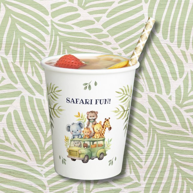 Vasos De Papel Fiesta de cumpleaños de la jungla animal de Safari (Subido por el creador)