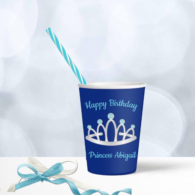 Vasos De Papel Fiesta de cumpleaños de la princesa azul real Tiar (Subido por el creador)